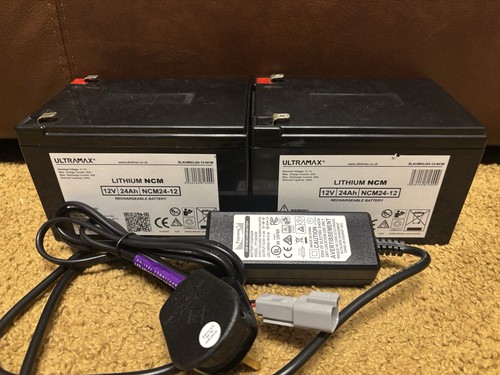 Two ultramax 12v 24ah battery - two,